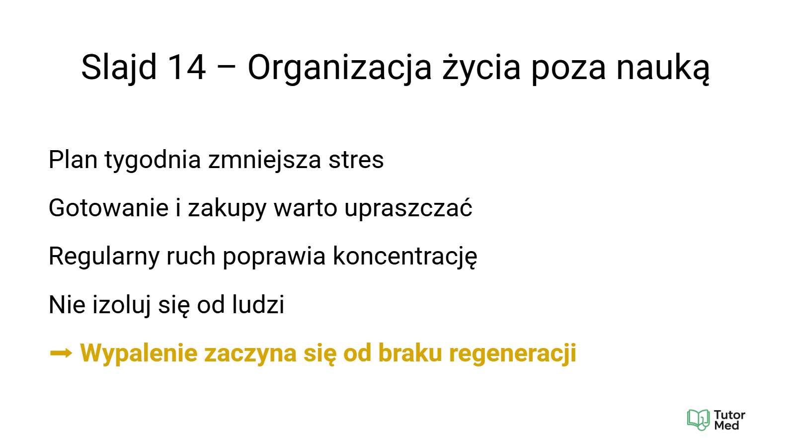 Przykładowy slajd z darmowego kursu Medycyna Start - 3